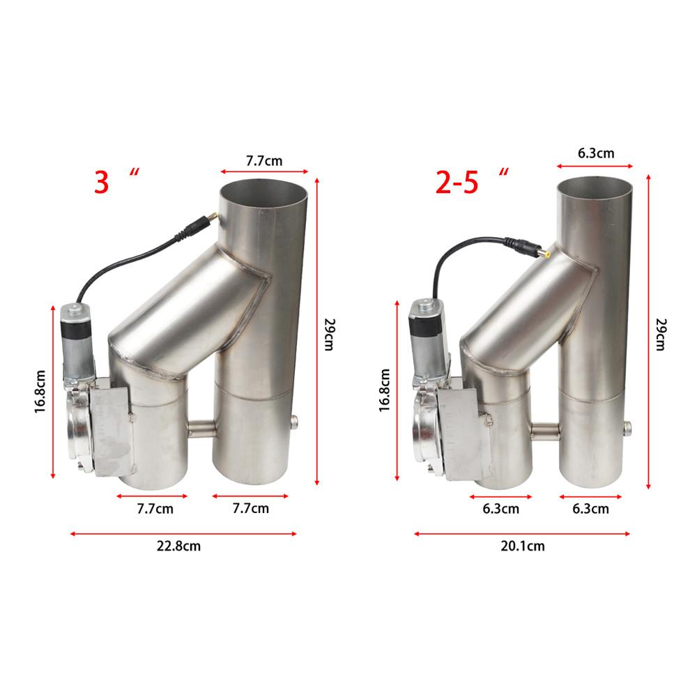 Universelles 2,5'' 3'' Doppelauslassventil Elektrisches Auspuffrohr Schalldämpfer Auspuffklappe Cut Out Ventil Kit Edelstahl TP-1028A