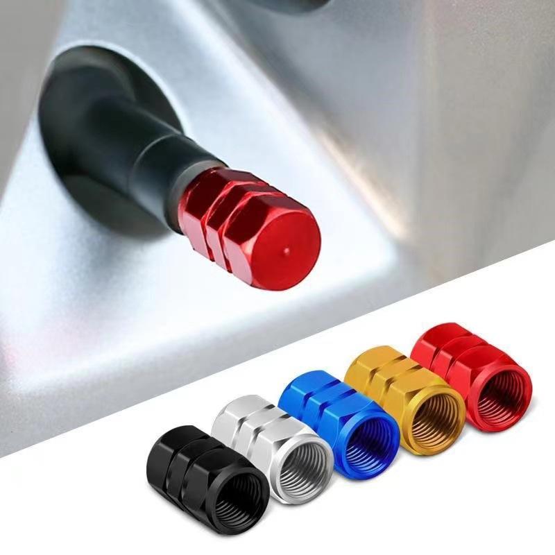 4Pcs Aluminum Alloy Car Wheel Tire Valve Caps Tyre Rim Stem Covers Airdust Waterproof For Automobiles Motorcycles Trucks Bikes