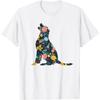 Labrador Retriever Florale Hundesilhouette Damen Grafik-T-Shirt