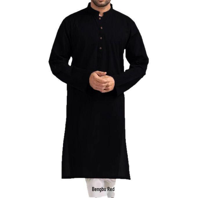 Arabic Style Men's Simple Long-Sleeve Shirt (Muslim Robe) - 2025 Collection