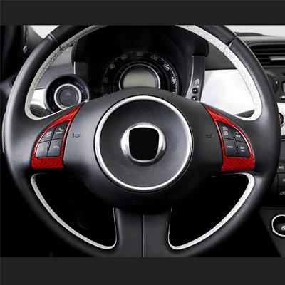 Real Hard Carbon Fiber Sticker For Fiat 500 Abarth 595 2010-2015 Car Steering Wheel Button Interior Trim(A) Replacement