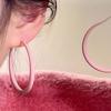 Silver needle retro Hong Kong style dripping oil round earrings niche temperament earrings fashion light luxury summer women's high-end earrings