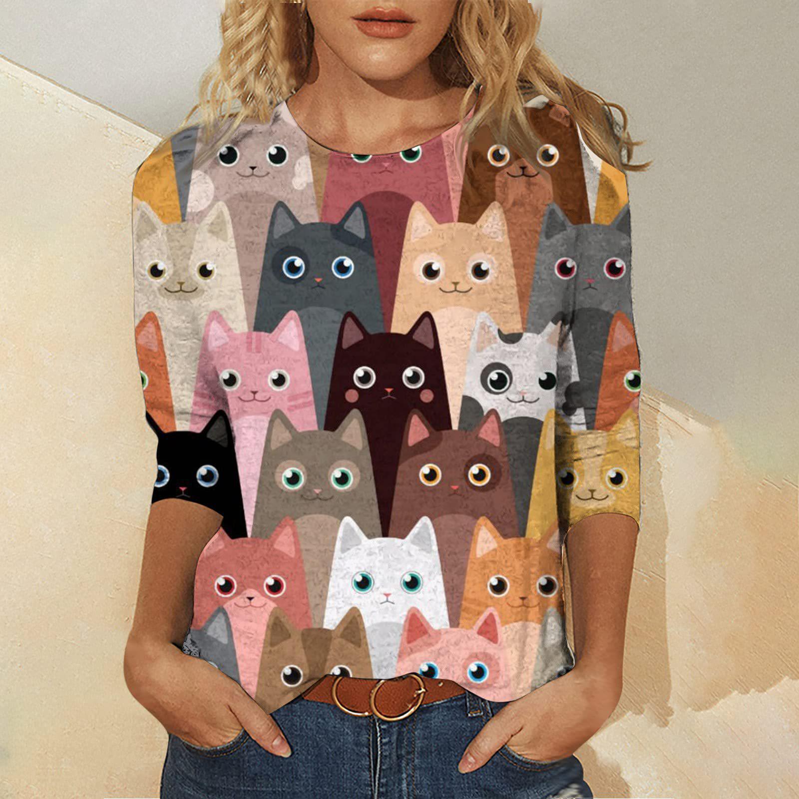 

2023 Европейская женская приталенная футболка с круглым вырезом и анималистичным принтом из имитации хлопка для весны/лета XS