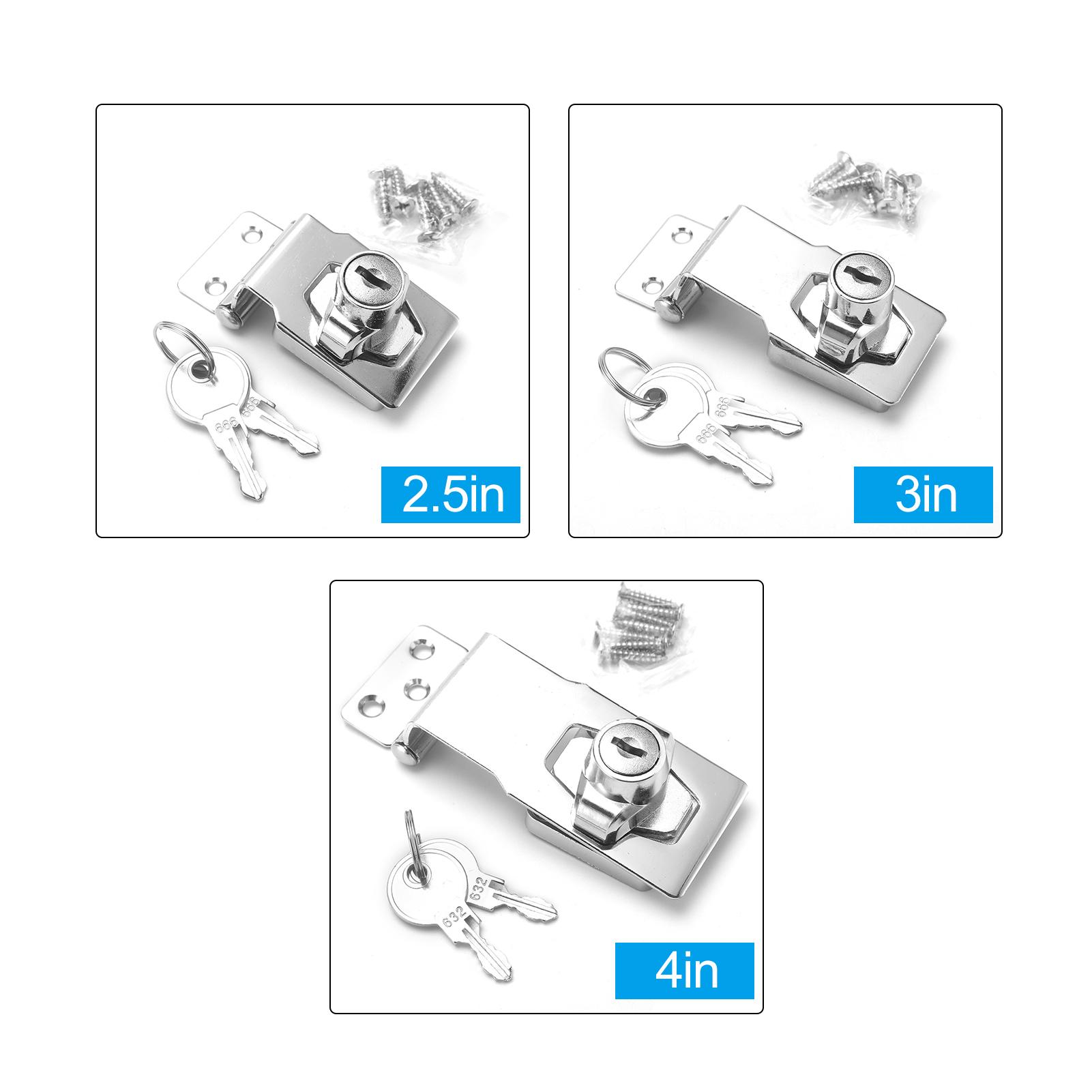 Cabinet Locks with Keys Hasp Lock   Plated Garage Door Hasp Lock Staple Security Lock