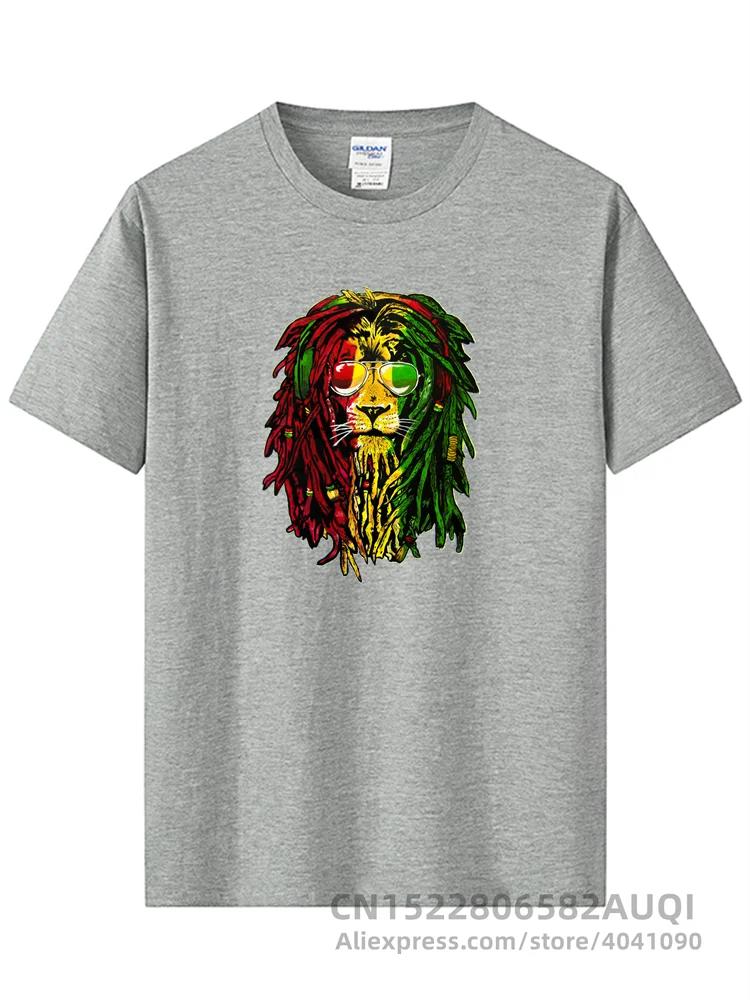 T-shirt High Quality 100% Cotton Funny Lion Print T Shirt Casual Loose Short Sleeve Tshirt O-neck T-shirt Tee