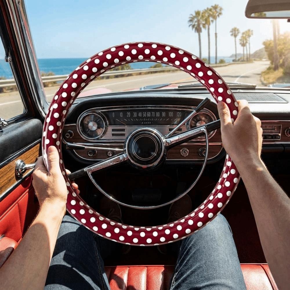 Leather Material Steering Wheel Cover Comfortable Hand Feel Universal Steering Cover Car Interior