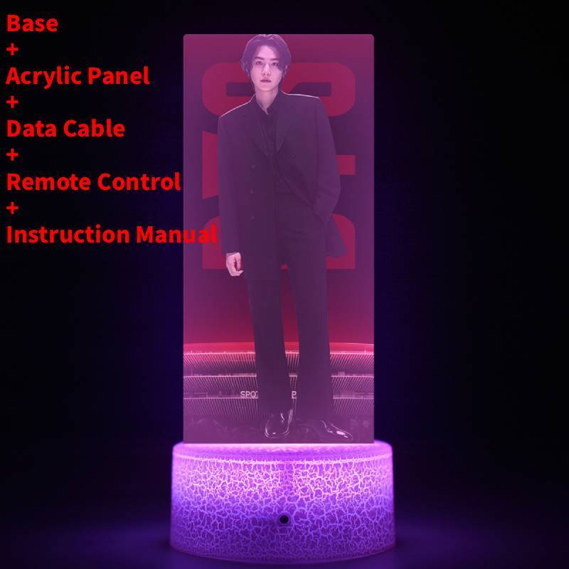 Lumină de noapte LED pentru concertul de revenire al turneului mondial BTS cu telecomandă pentru decorarea camerei și cadou de colecție