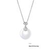 925 Sterling Silver Fu Character White Chalcedony Lychee Jelly Necklace for Women - Trendy Korean Style Clavicle Chain
