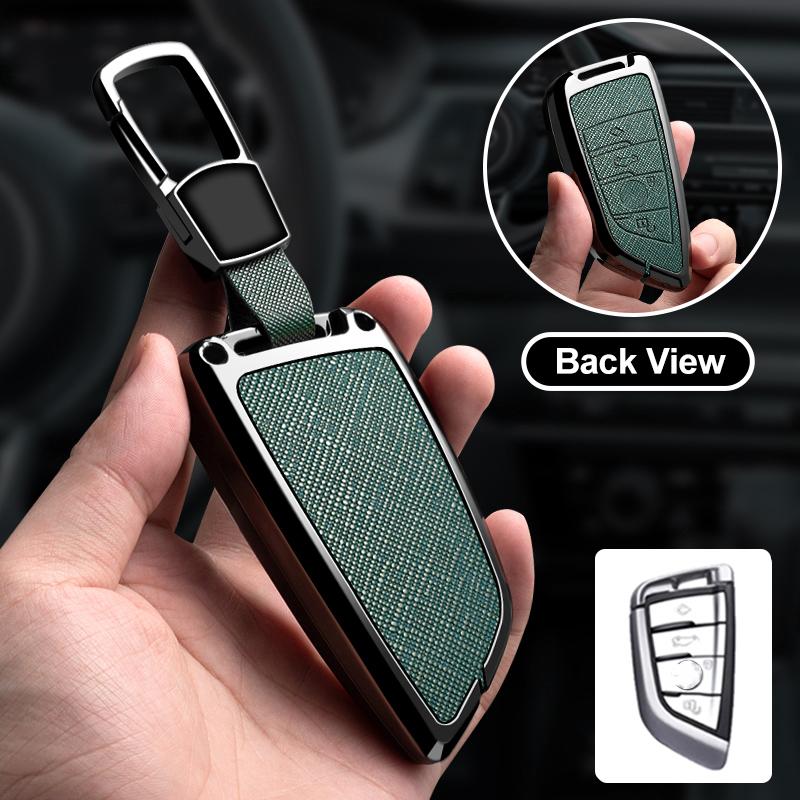 Zinc Alloy Leather Car Key Fob Case For Bmw X1 X3 X4 X5 X6 X7 1 3 5 6 7 Series G20 G30 F39 520 525 G11 F15 F16 G01 G02 F48