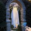 5 FT Hanging Swing Ghost Halloween Decoration LED Lighted Outdoor Large White Ghost Swinging Halloween Decor for Yard Tree Front Porch
