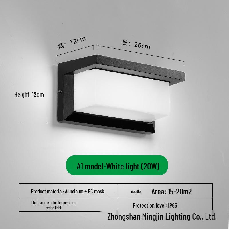 LED Waterproof Outdoor Wall Light for Balcony, Corridor, Courtyard, and Garden
