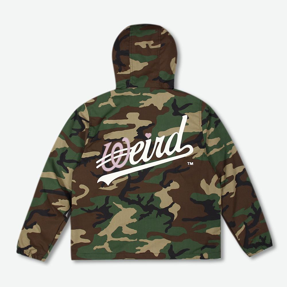 Weirdworld Camouflage Wave Logo Zip-Up Hoodie Woodland Camo
