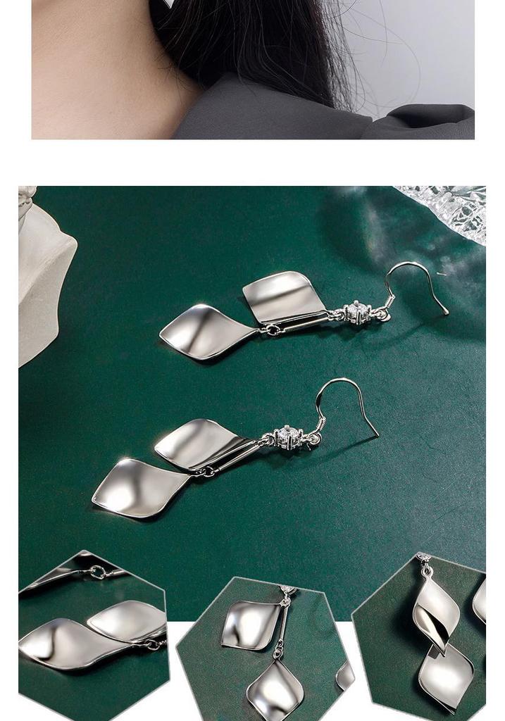 Geometric Rhombus Rhinestone Tassel Earrings for Women - Trendy Ear Hooks, Super Fairy Fashion Style