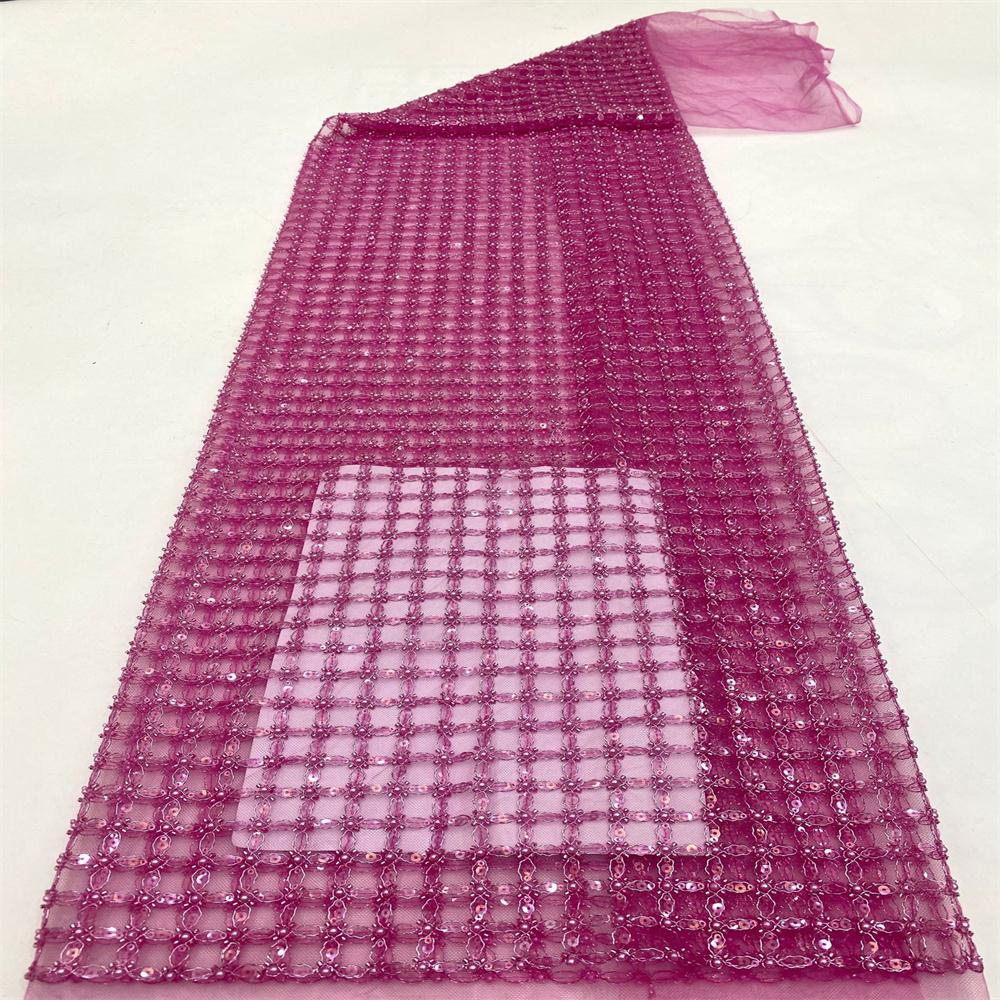 5 Yards In Stock Mesh Embroidery Beads Sequin Fabric Party Wedding Dresses Cheongsam Beaded Lace Fabric 23 Colors 100x130cm