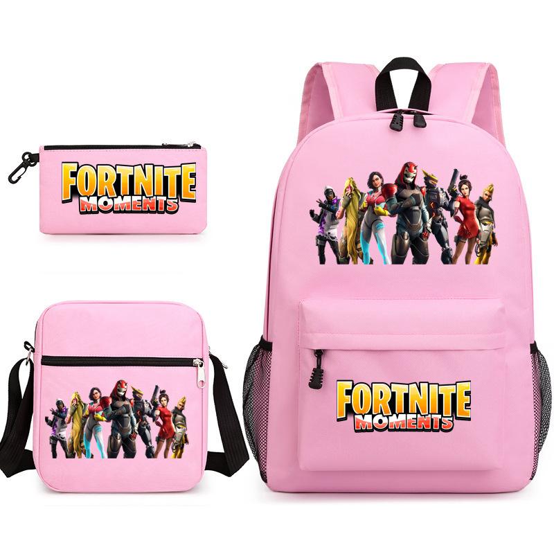 Peripheral Printed Schoolbag 3-Piece Pencil Case Shoulder Bag Backpack