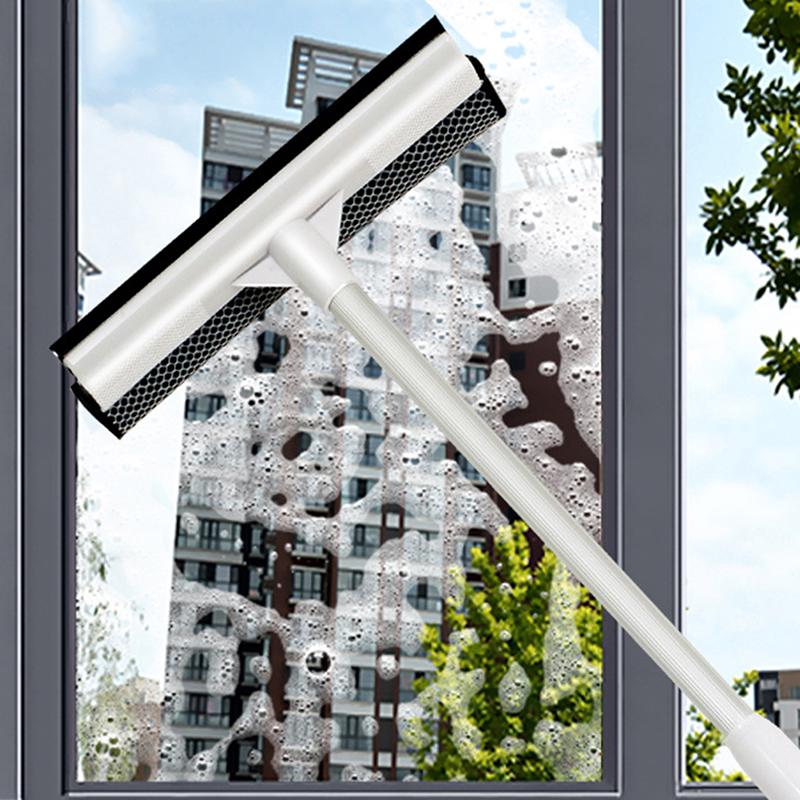 Telescopic Extendable Car Window Squeegee Cleaner Scrubber Brush Wiper Sponge