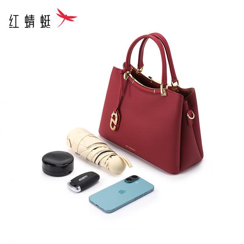 Red Dragonfly Women's Genuine Leather Wedding Handbag