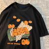 Originale Box Of Orange American Retro Fun Print Herren Damen T-Shirts Locker und Vielseitig BF Reine Baumwolle Paar Kurzarm T-Shirt