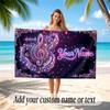 Music General Theme Beach Towel Personalized Custom Name & Text Soft Quick Dry Beach Towel for Swimming Travel