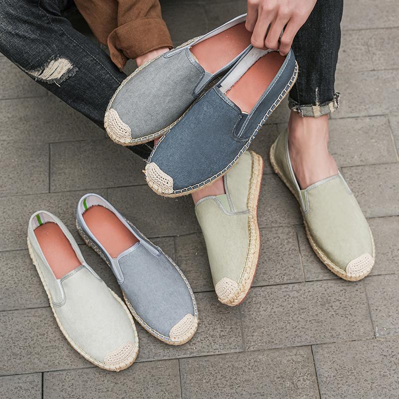 Men Blue Denim Canvas Shoes Social Shoe Male Casual Loafers Designer Shoes Breathable Comfortable Summer Shoe Fashionable Lazy