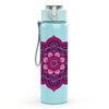 1PC Purple Mandala Flower Art 750ml Color Plastic Sports Water Bottle Leakproof Flip Straw Lid Suitable for Sports Office Home Use