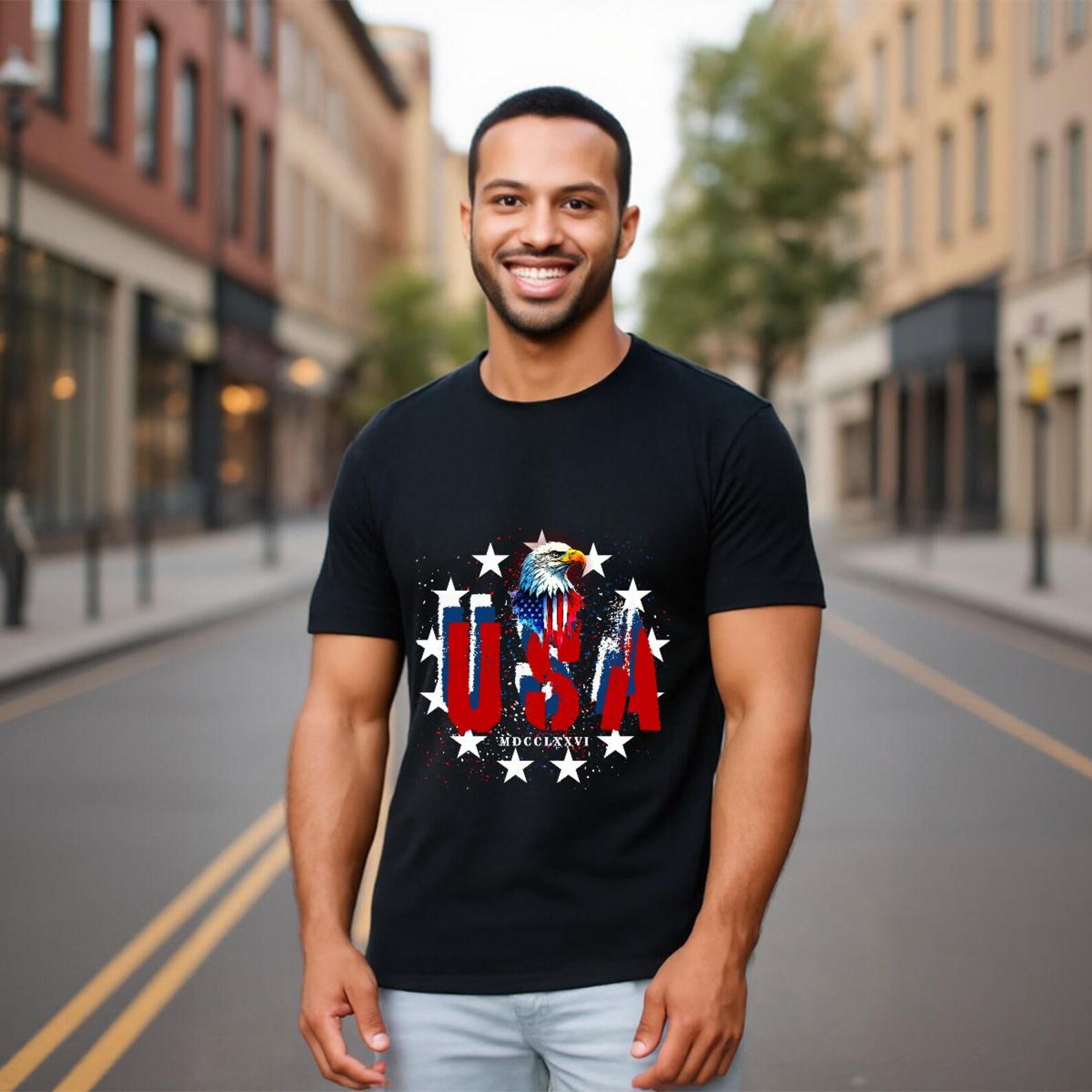USA Patriotic T Shirt - Bold American Eagle Graphic Tee 3XL