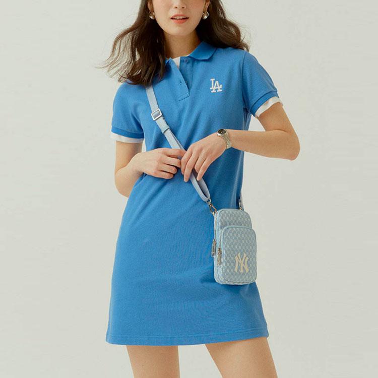 New MLB Short Sleeved Dresses Women's Blue 31OP12131-07U