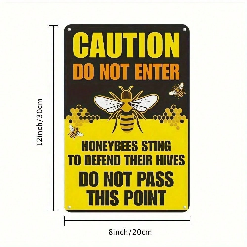 

Retro Tin Sign Honeybee Metal Plate Home Wall Art Decor 20x30 різнокольоровий