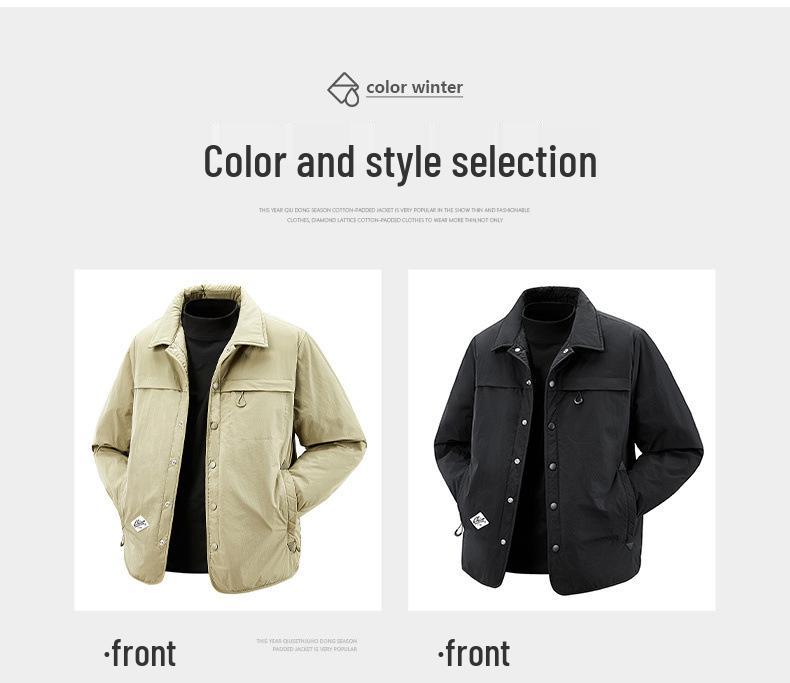 Men's Cross-Border Down Feather Jacket: 50% Down, Lapel, Short, Trendy Winter Workwear