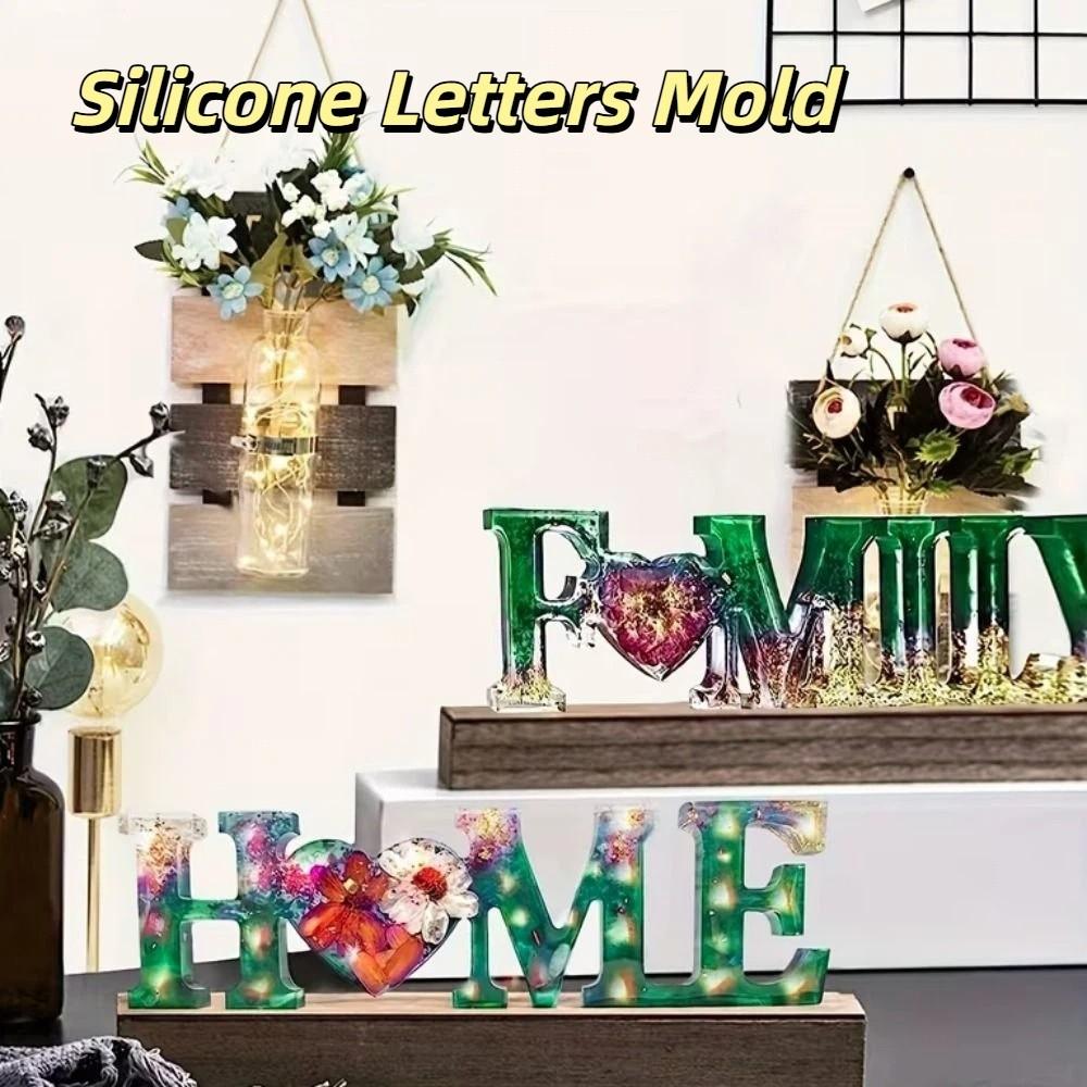Handmade DIY Resin Crafts English Letters Epoxy Resin Mould Decorative Candle Mold Office