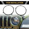 REPAIROCK Compatible with Jeep Wrangler JK 2007-2017, 1 Pair of 7-inch Round Headlight Metal Rings (Left and Right)