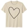 Simple Hand Drawn Heart Outline Aesthetic TShirt Minimalist Love Relationships