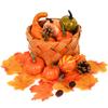 50Pcs/set Artificial Pumpkin Maple Leaves Pine Cone Halloween Thanksgiving Fall Table Home Decoration Photo Props Ornaments