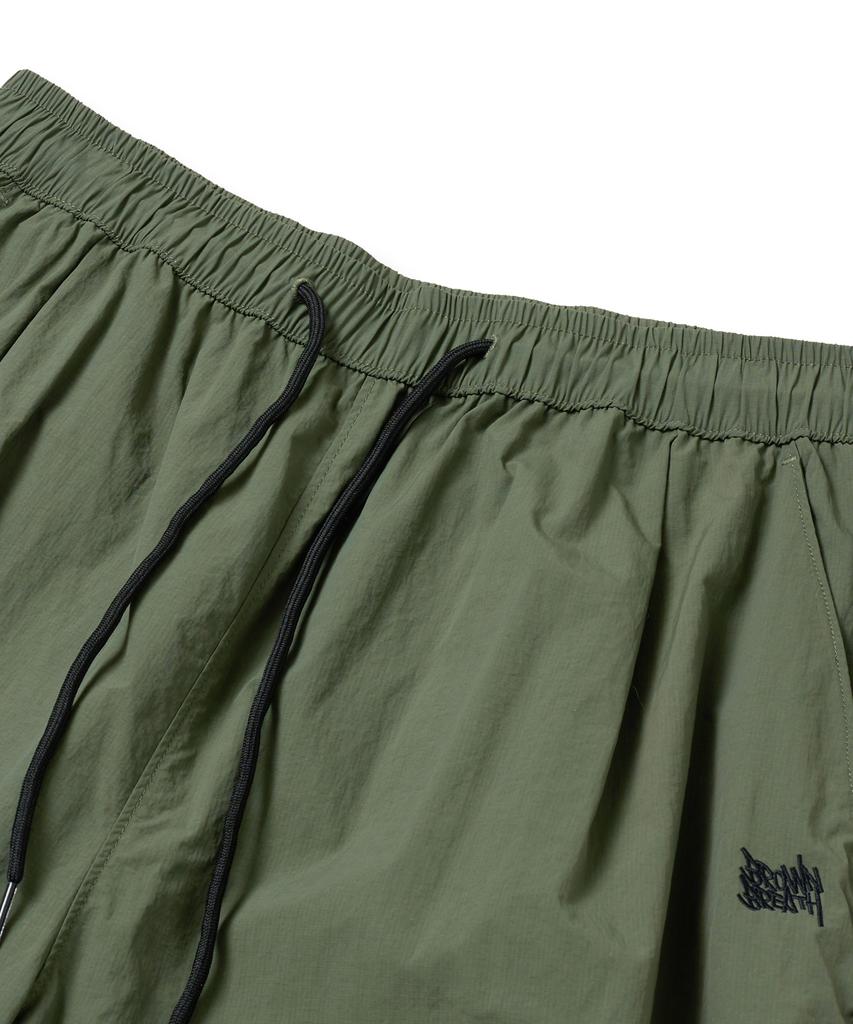 BROWNBREATH Tag Nylon Shirring Pants - Khaki