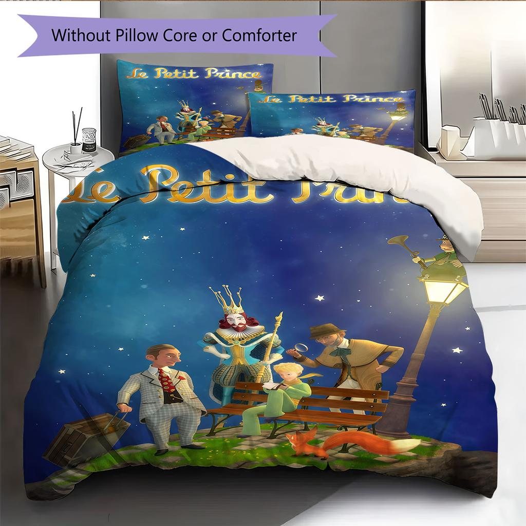 Little Prince Magic Bedding Quilt Set Quilt Cover Pillowcase Home Decoration Birthday Gift (1 * duvet cover + 2 * pillowcase, without core)