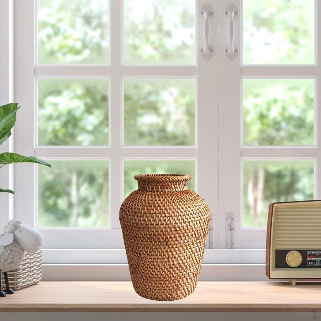 

Handmade Basket Wicker Rattan Vase Pots Home Decoration Flower Arrangement