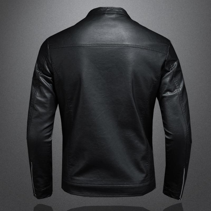 Men's Spring and Autumn Leather Casual All-match Slim Large Size Leather Jacket Jacket