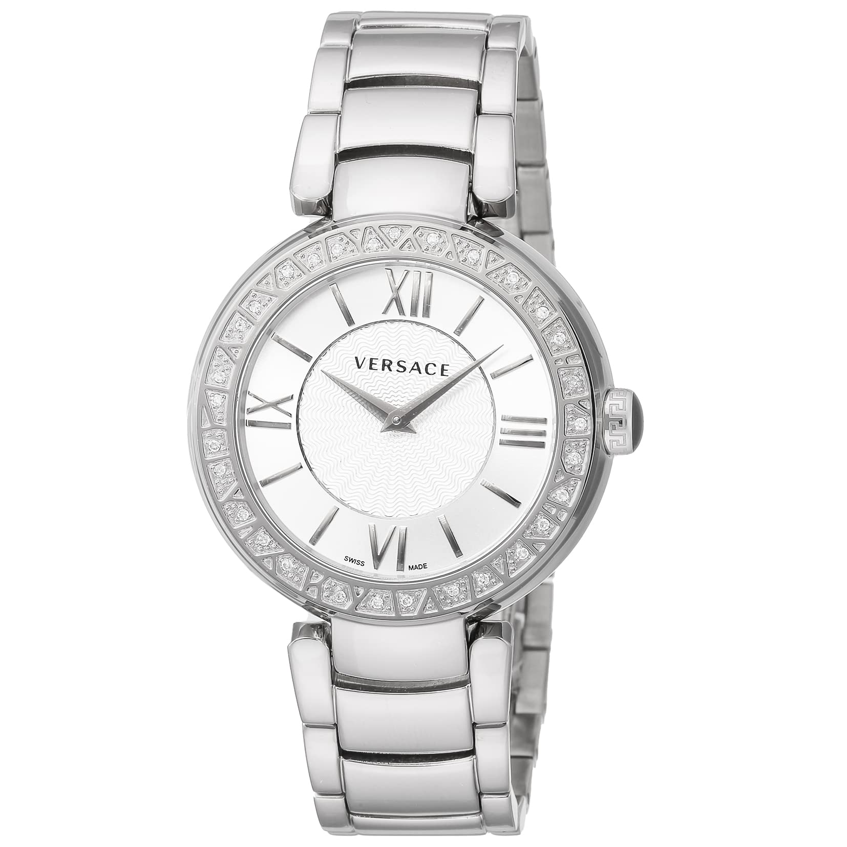 

Watch Leda Ladies White Dial Stainless Steel Sapphire Glass Quartz 37MM Swiss Watch VNC160015 Silver [Versace] [Item] срібний