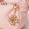 Keychain Pendant Rhinestones Inlaid Four-Leaf Clover Design Key Four Leaf Chain with Anti-Oxidation Lobster Clasp Decorative Backpacks Accessory Wear