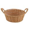 Portable Imitation Rattan Handwoven Round Basket with Handles Multipurpose Storage Organizer for Kitchen Living Room Bathroom