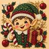 Sparkling Bead Painting Sets Christmas Faux Pearl Art Kit, DIY Snowman 3D Resin Xmas Scenes Crafting Project for Adults Beginners, Home Festive