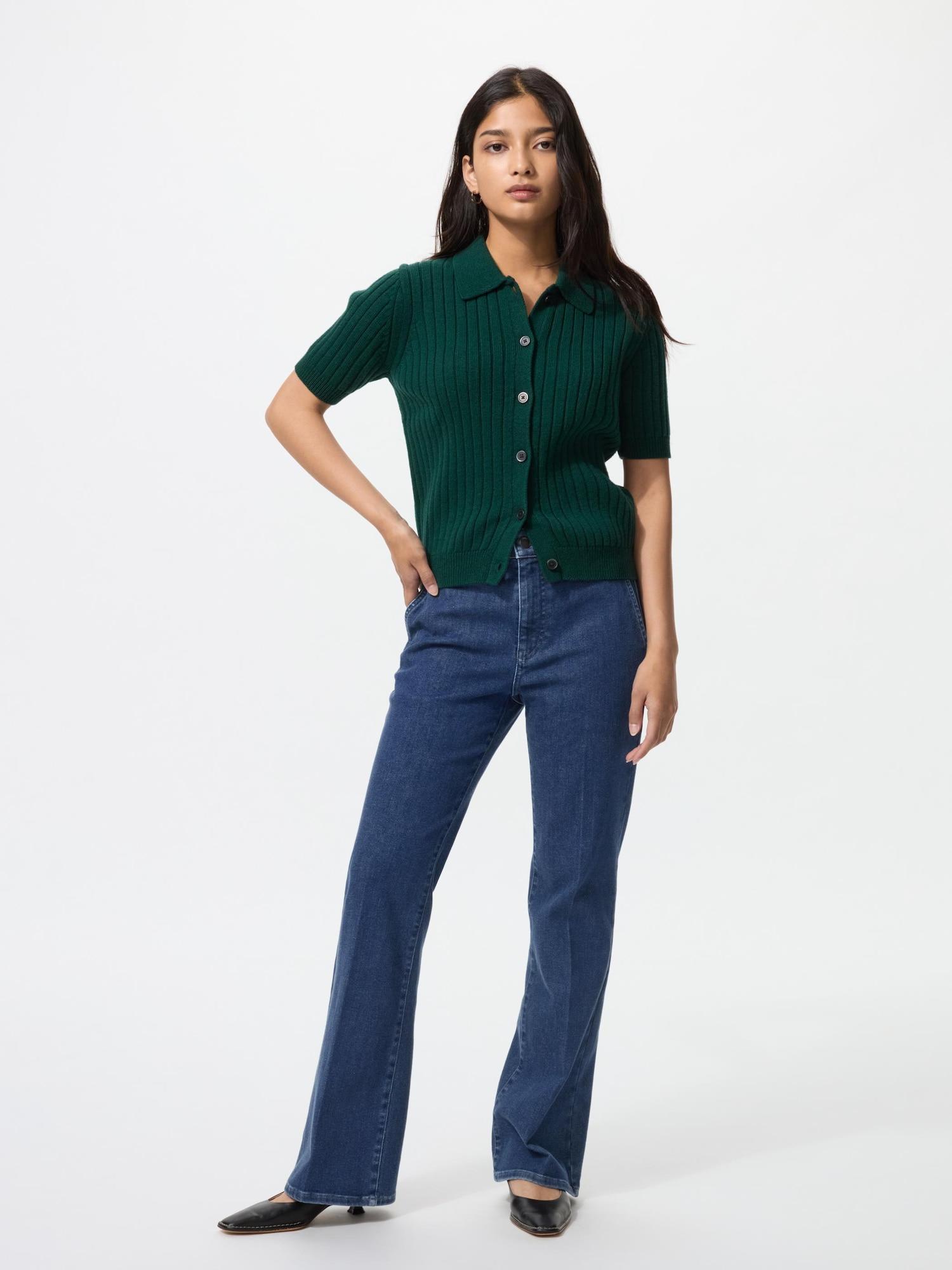 

Uniqlo Узкие расклешенные брюки 66 BLUE/WOMEN S