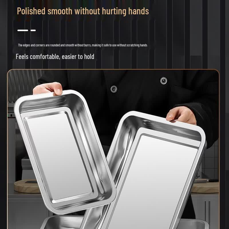 Hengcheng Extra Thick 304 Stainless Steel Rectangular Tray