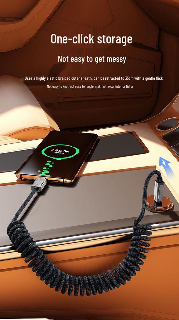240W Magnetic Retractable Dual Type-C Charging Cable for Huawei & iPhone 17