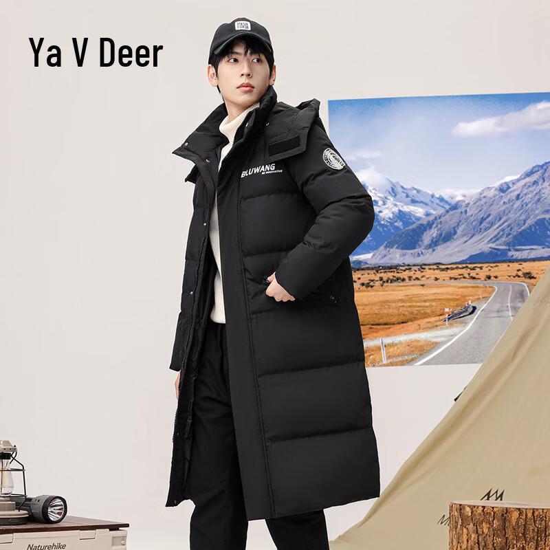 Yalu Men s Hooded Mid-Length Thickened Winter Down Jacket 2XL