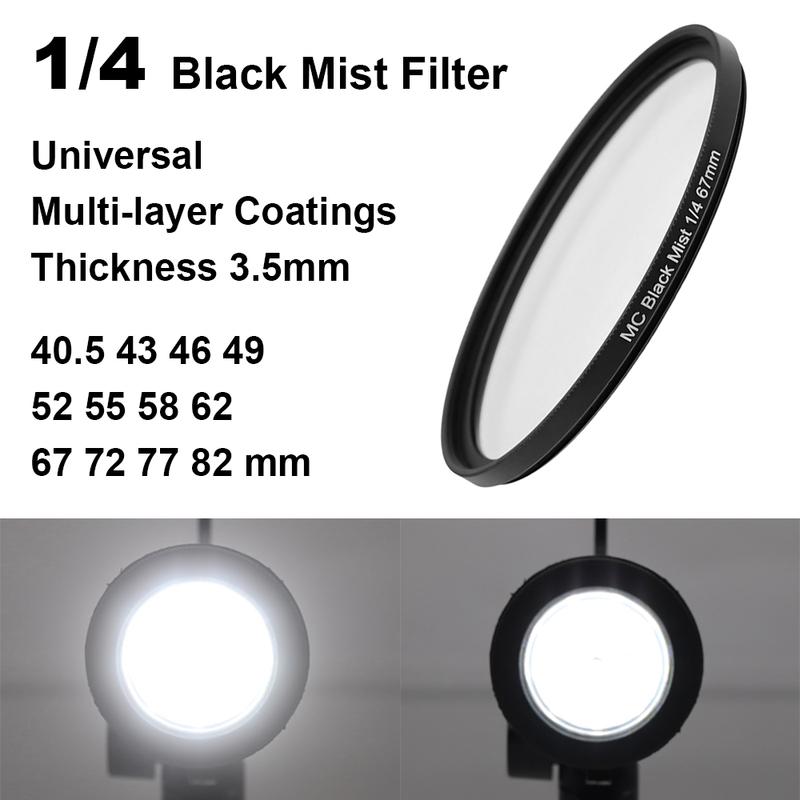 

MC 1/4 Black Mist Filter Camera Lens Soft Filter Multi Coating Low reflection Universal 40.5 43 46 49 52 55 58 62 67 72 77 82 mm 40.5 mm x1