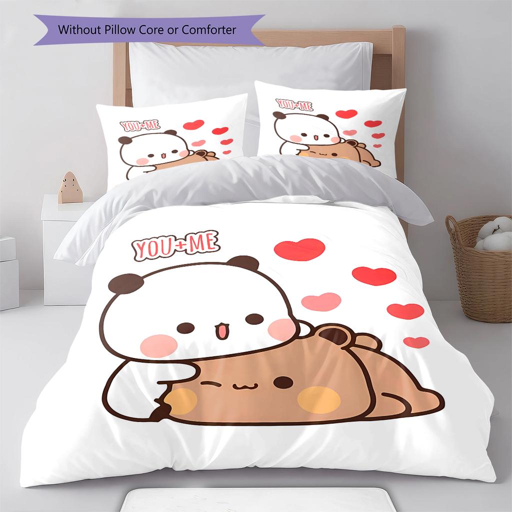 Bubu Dudu Pattern Bedding,Quilt Set Quilt Cover Pillowcase Home Birthday Gift (1 * Duvet Cover + 2 * Pillowcase, Without Core)