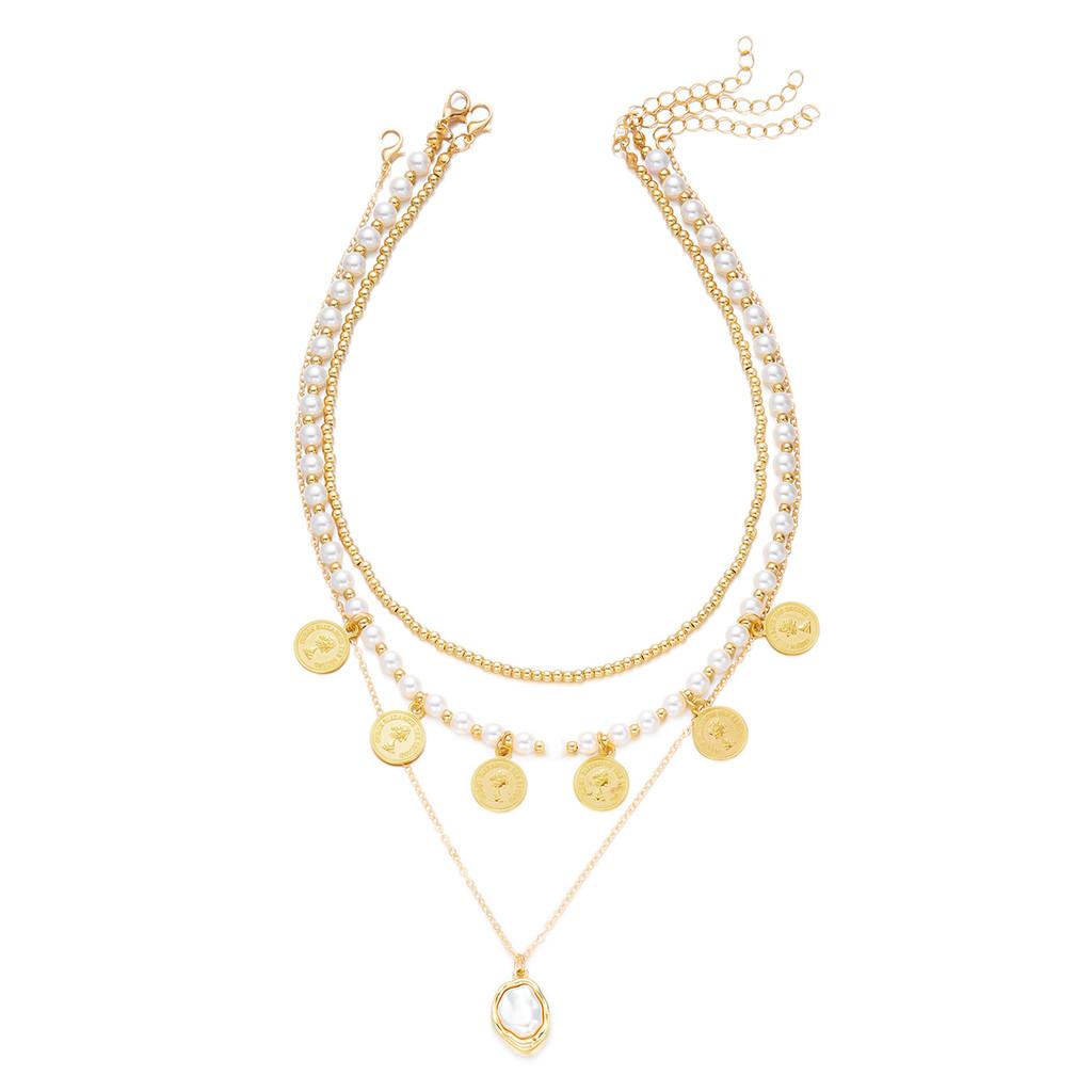 Vintage Multilayer Pendant Necklace With Geometric Design For Women Fashion