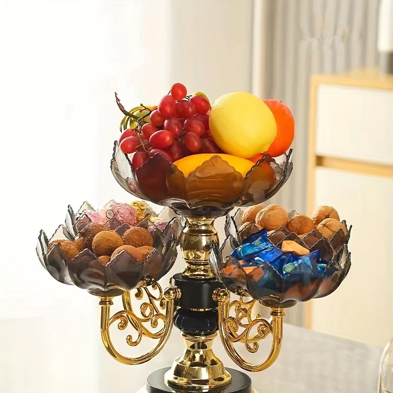 1pc European Style Light Luxury Fruit Bowl, Multi-layer Rotating Fruit Stand, for Spring Festival, New Year, Household Table Decors