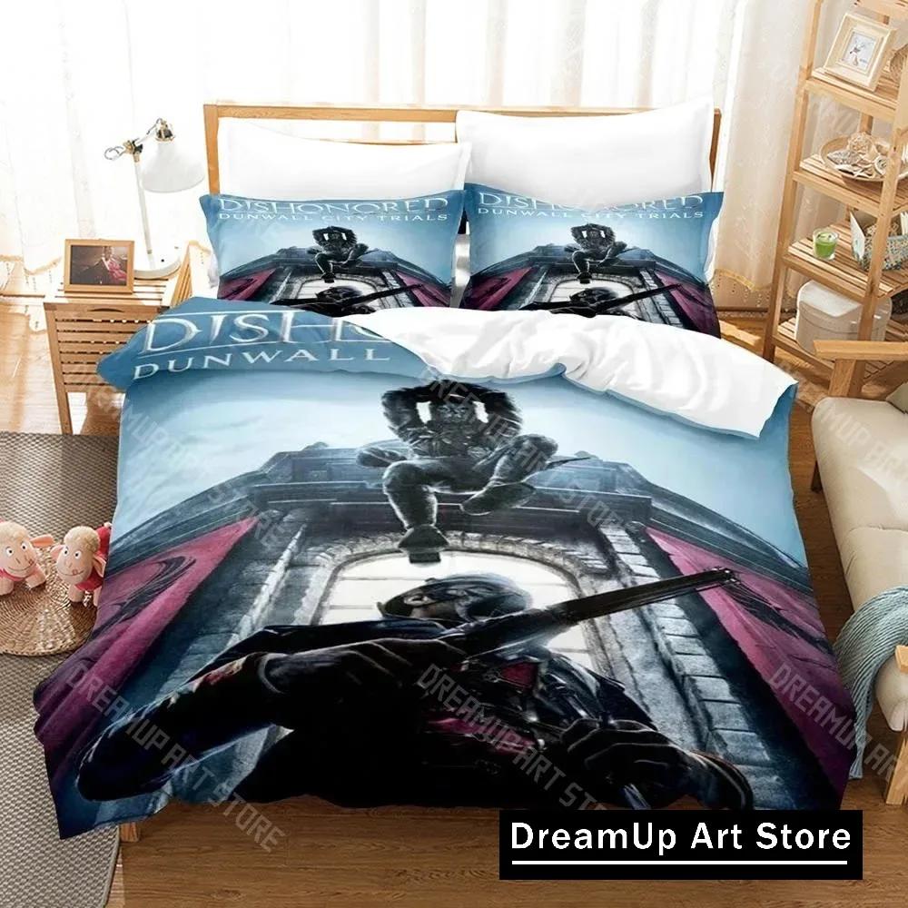 3D Printed Game Bed Sheet Sets Dishonored Bedding Set Single Twin Full Queen King Size Bed Set Adult Kid Bedroom Duvetcover